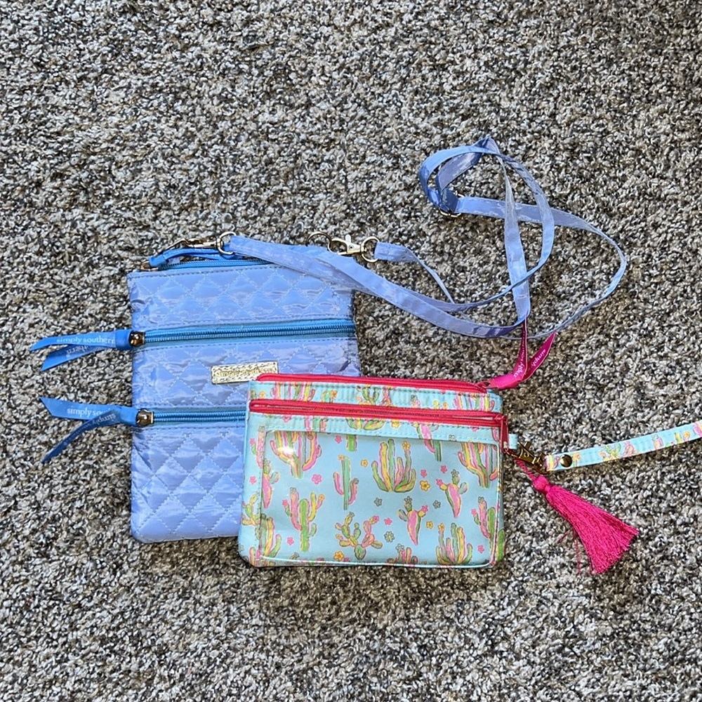 Simply Southern Cactus Wristlet and Lavender Crossbody